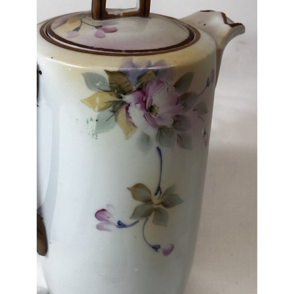 Antique Nippon Chocolate‎ Pot Handpainted Gold Embossing Rare Late 1800's - Picture 4 of 15